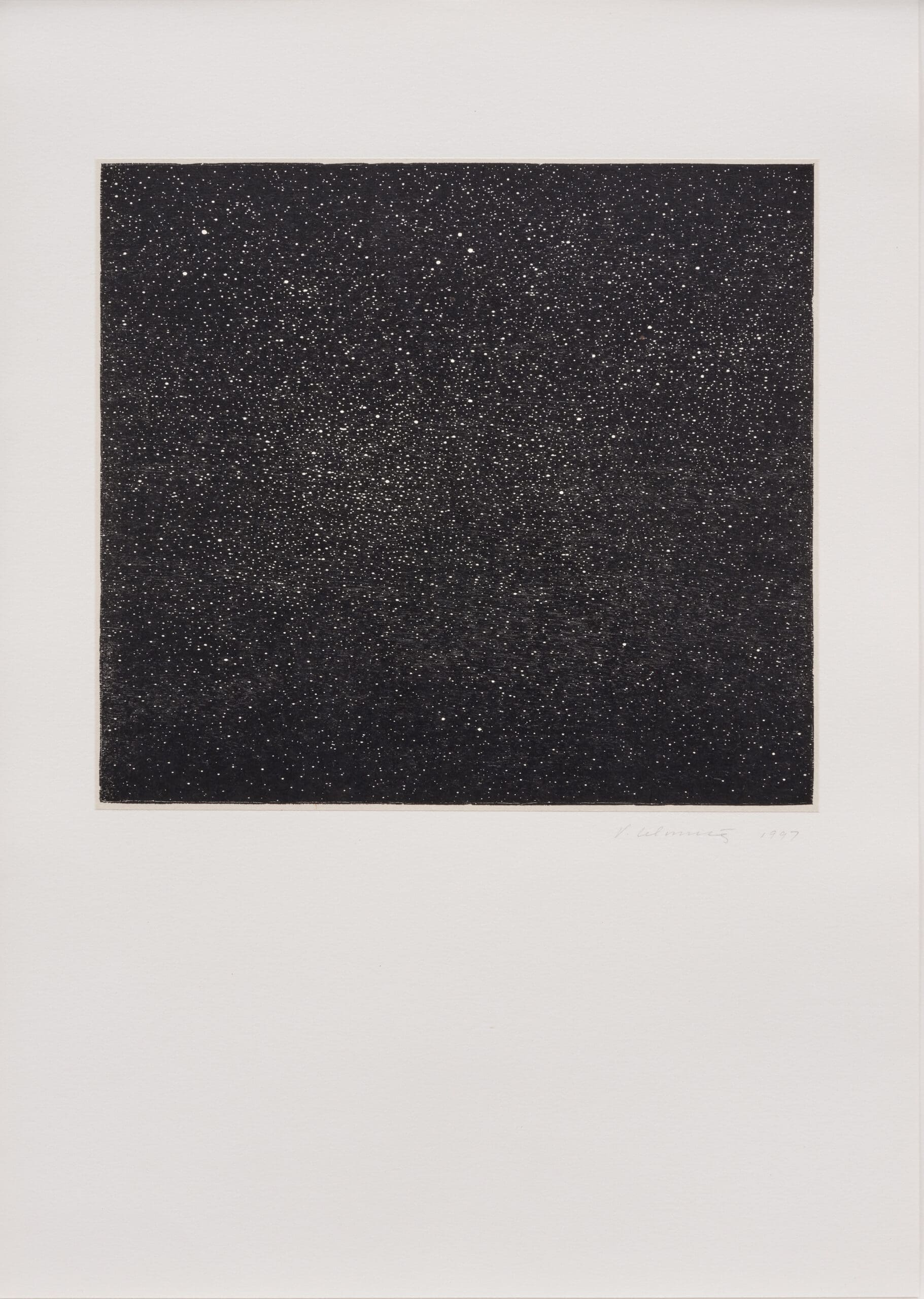 Night Sky Woodcut by Vija Celmins