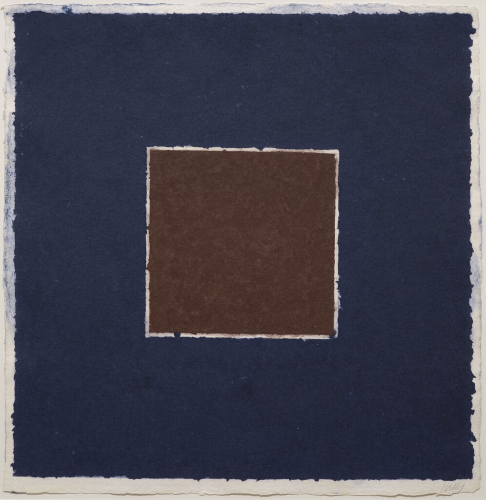 Ellsworth Kelly Colored Paper Image XX (Brown Square with Blue) print