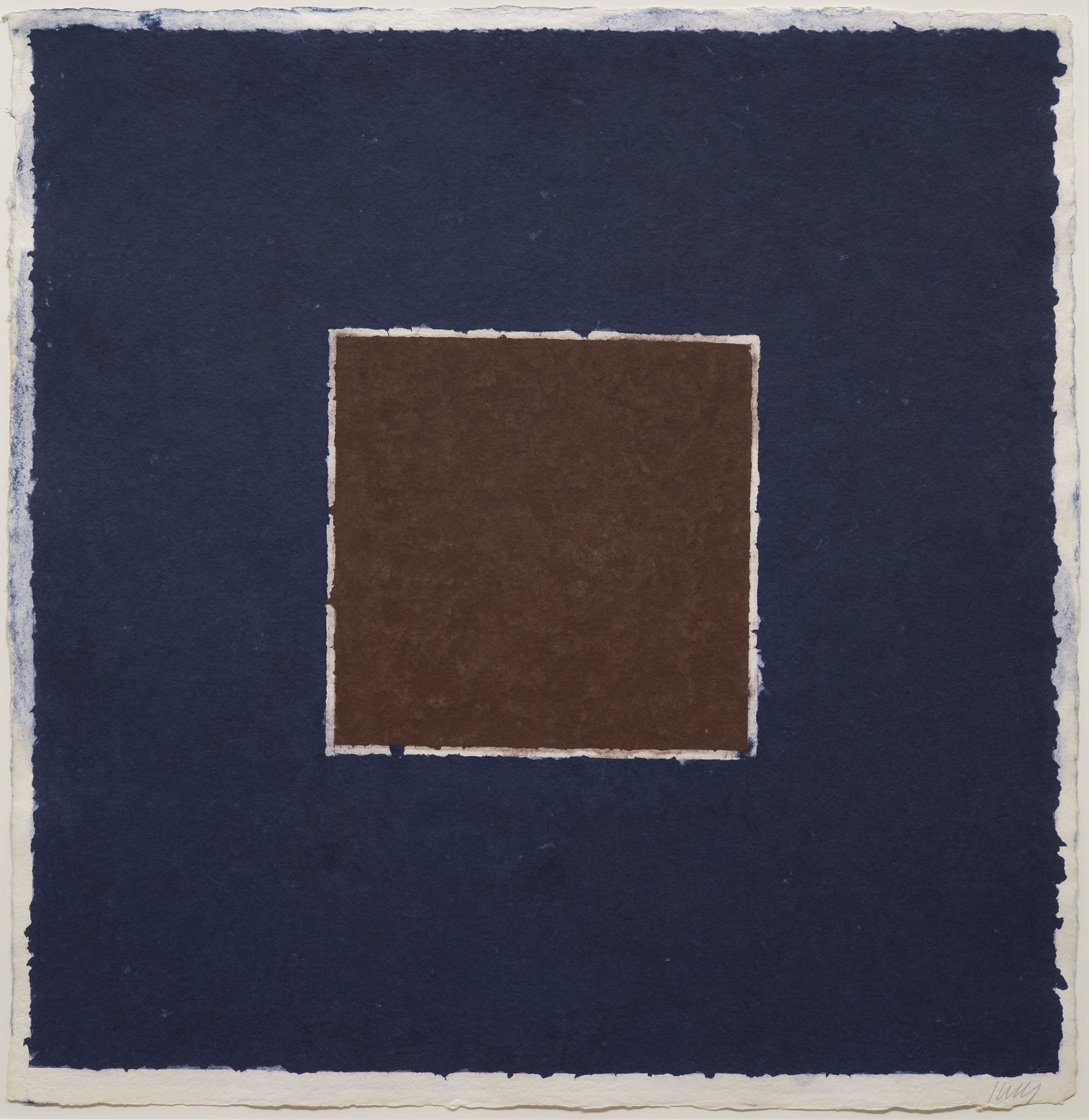 Ellsworth Kelly Colored Paper Image XX (Brown Square with Blue) print
