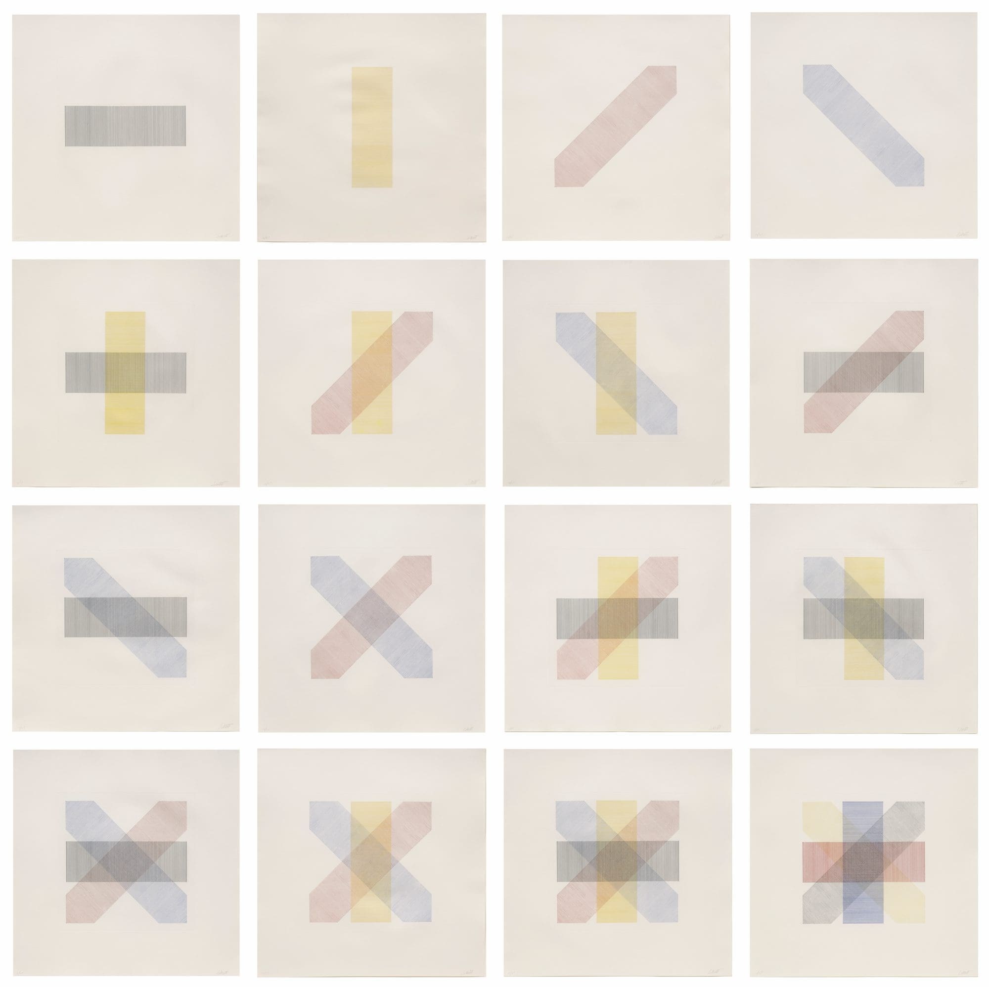 Bands of Color in Four Directions and All Combinations by Sol LeWitt
