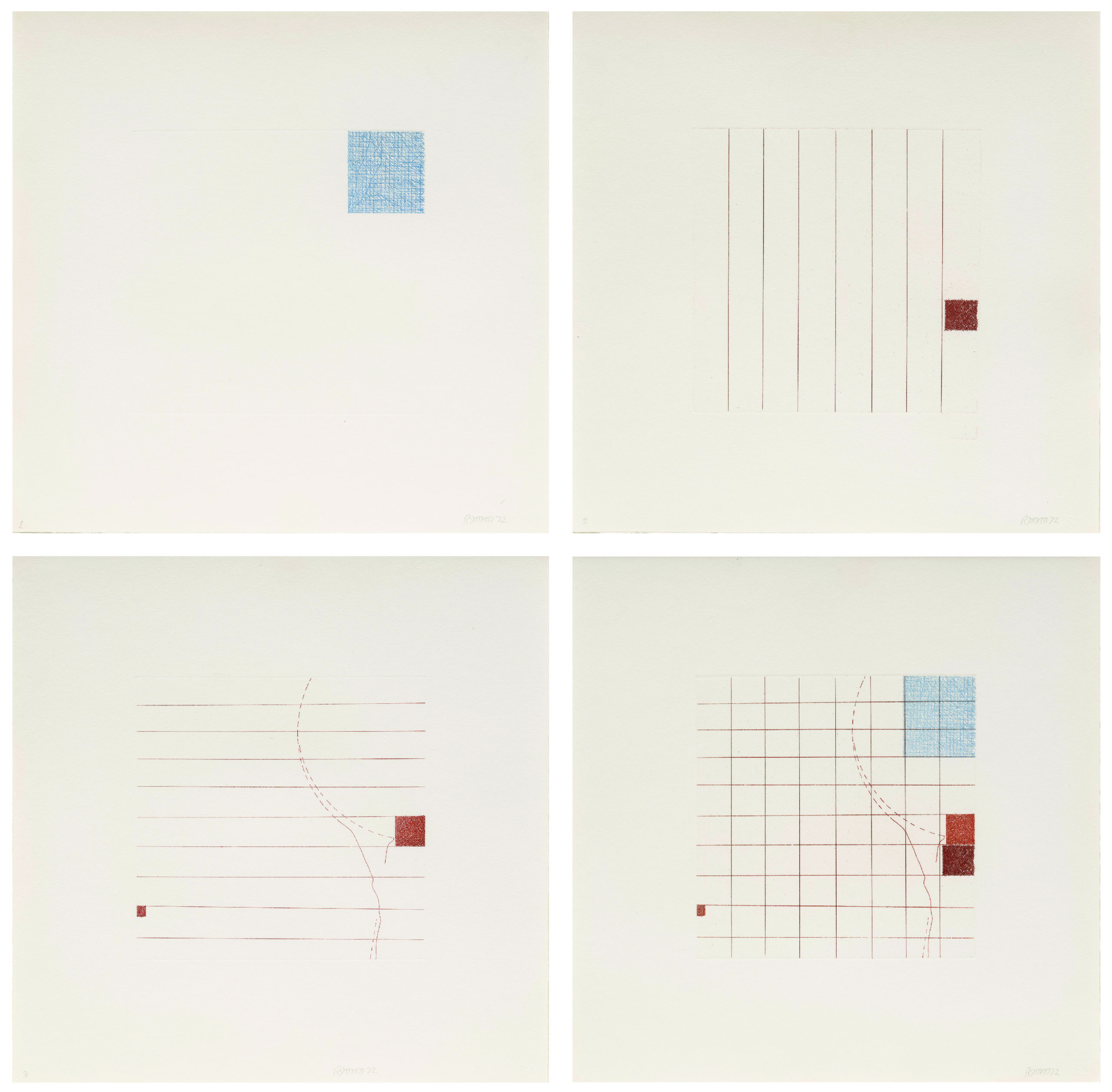 Etching in Four Parts by Robert Ryman