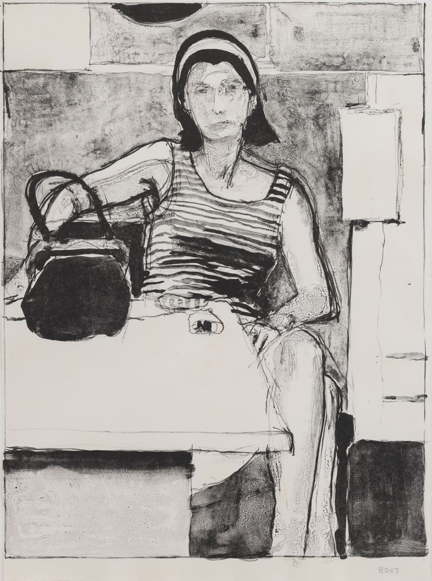 Woman Seated at a Table print - Richard Diebenkorn