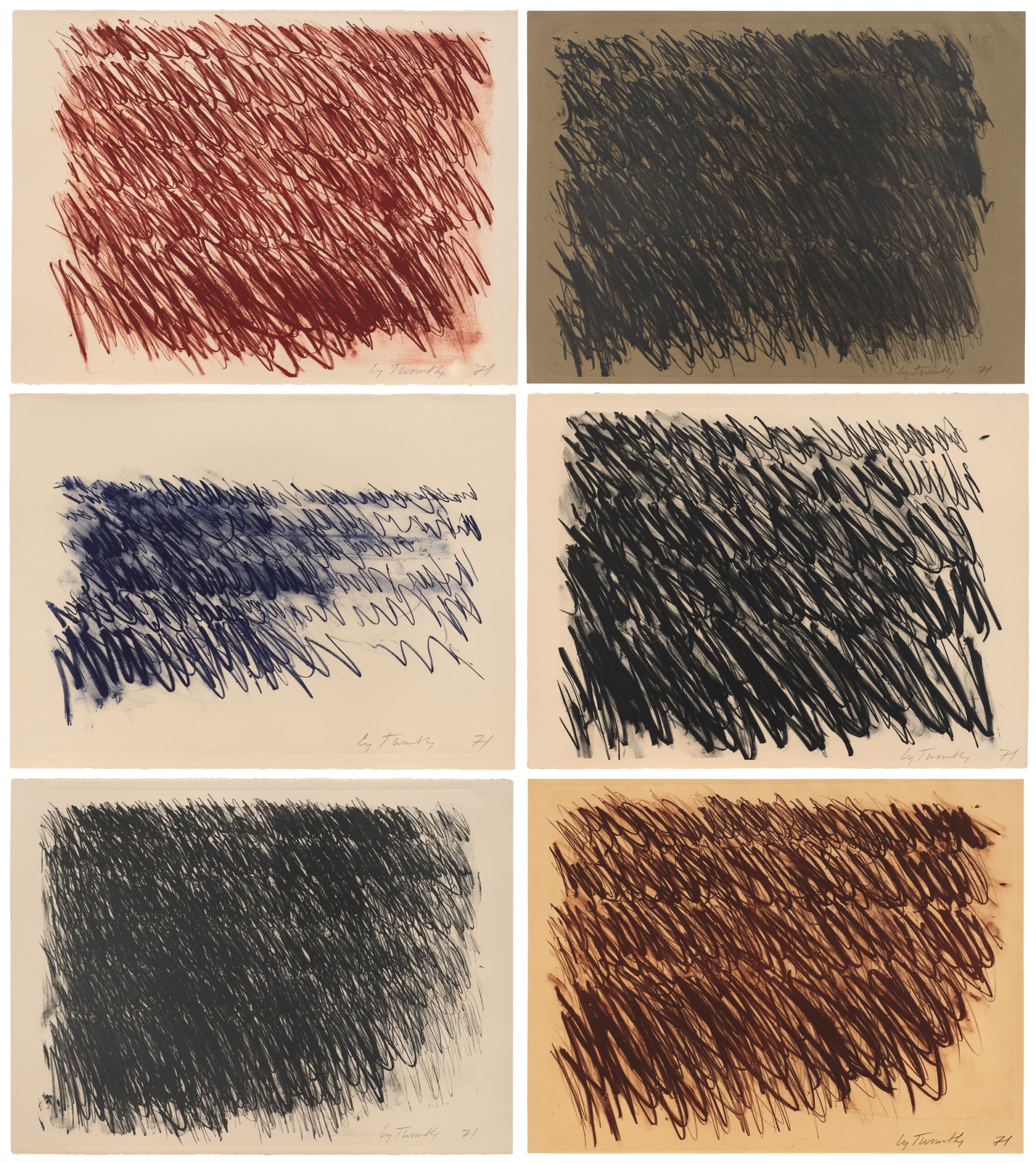 Untitled (Captiva Island) I, II, III, IV, V, VI by Cy Twombly
