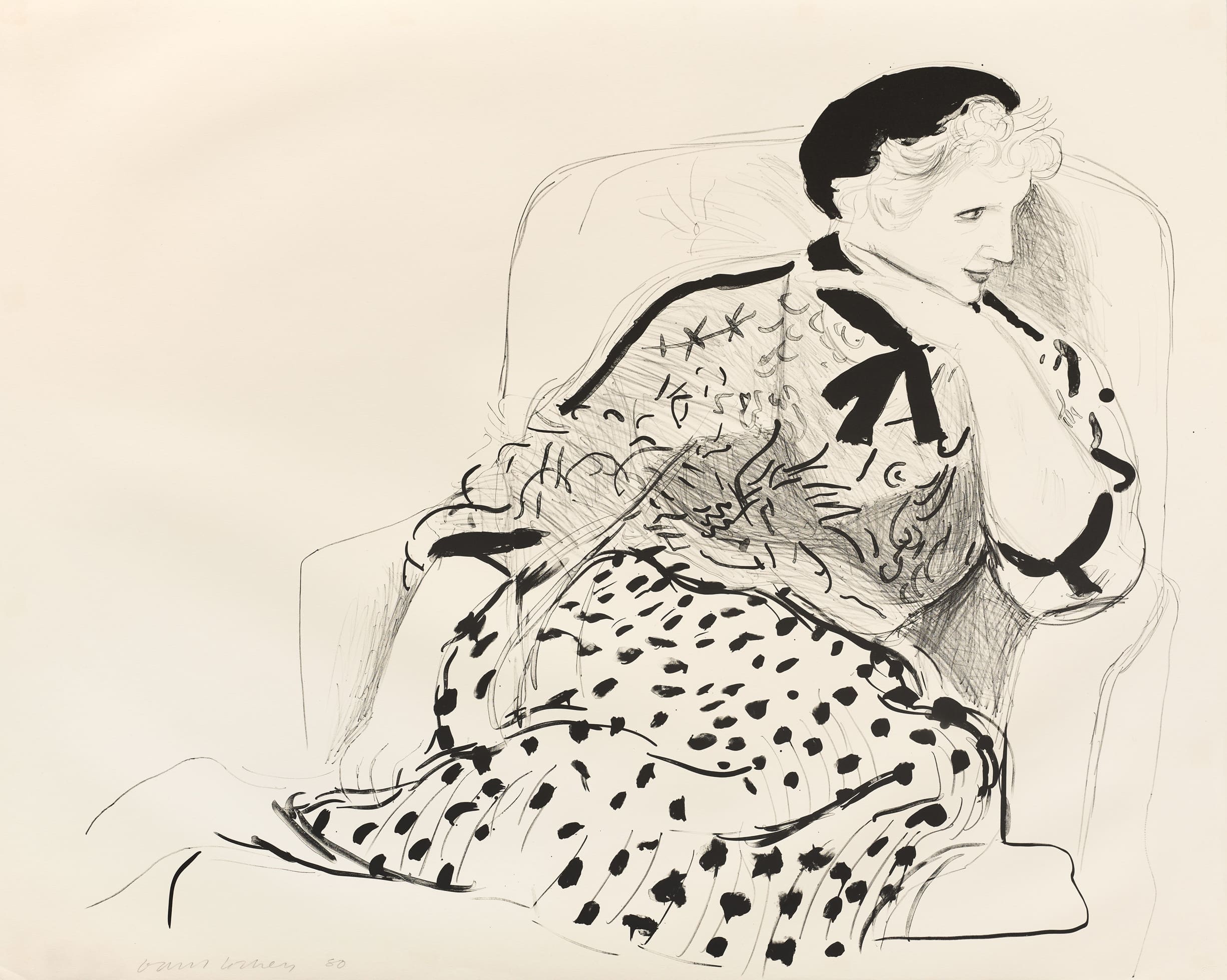 Celia in an Armchair by David Hockney