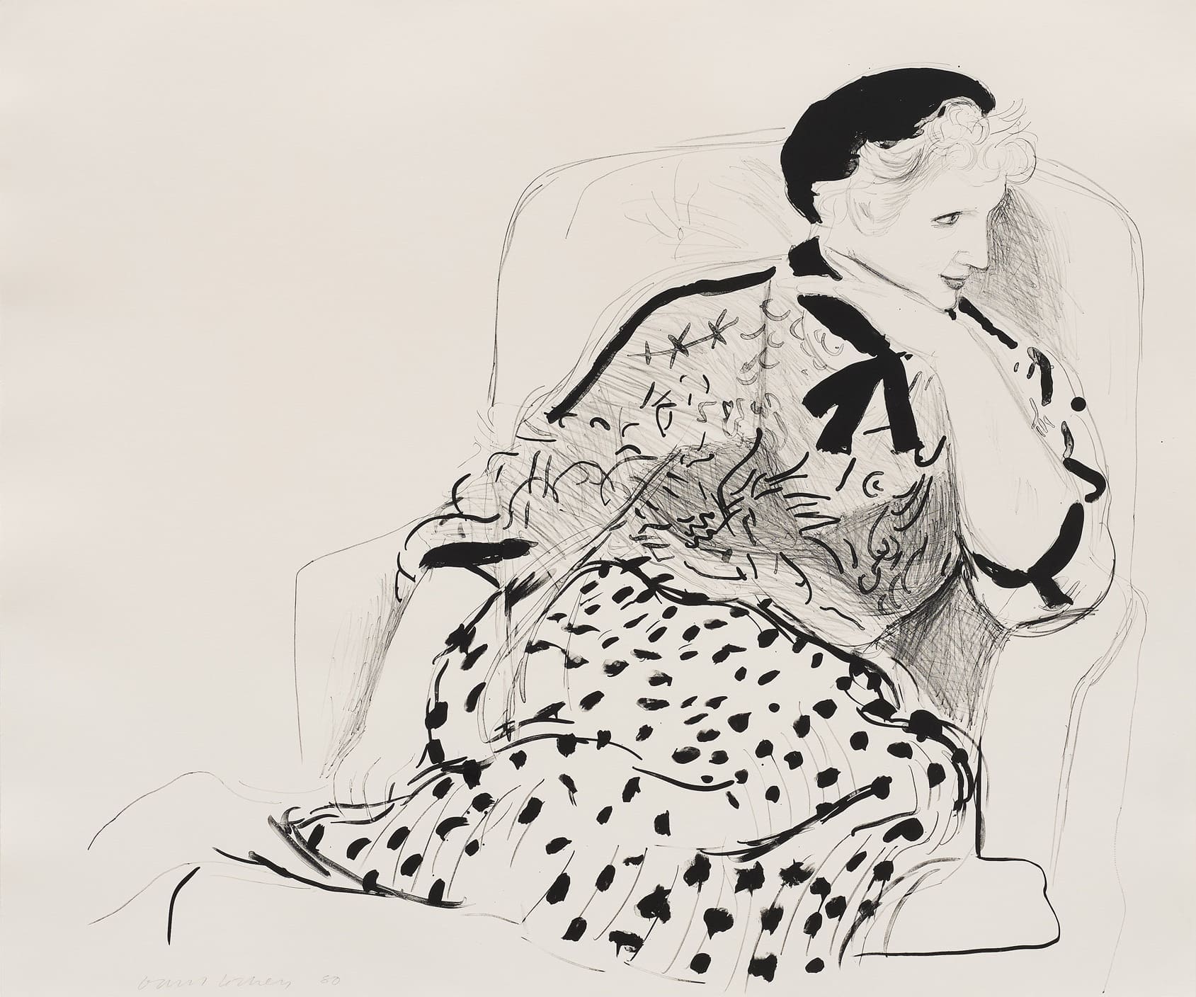 Celia in an Armchair by David Hockney