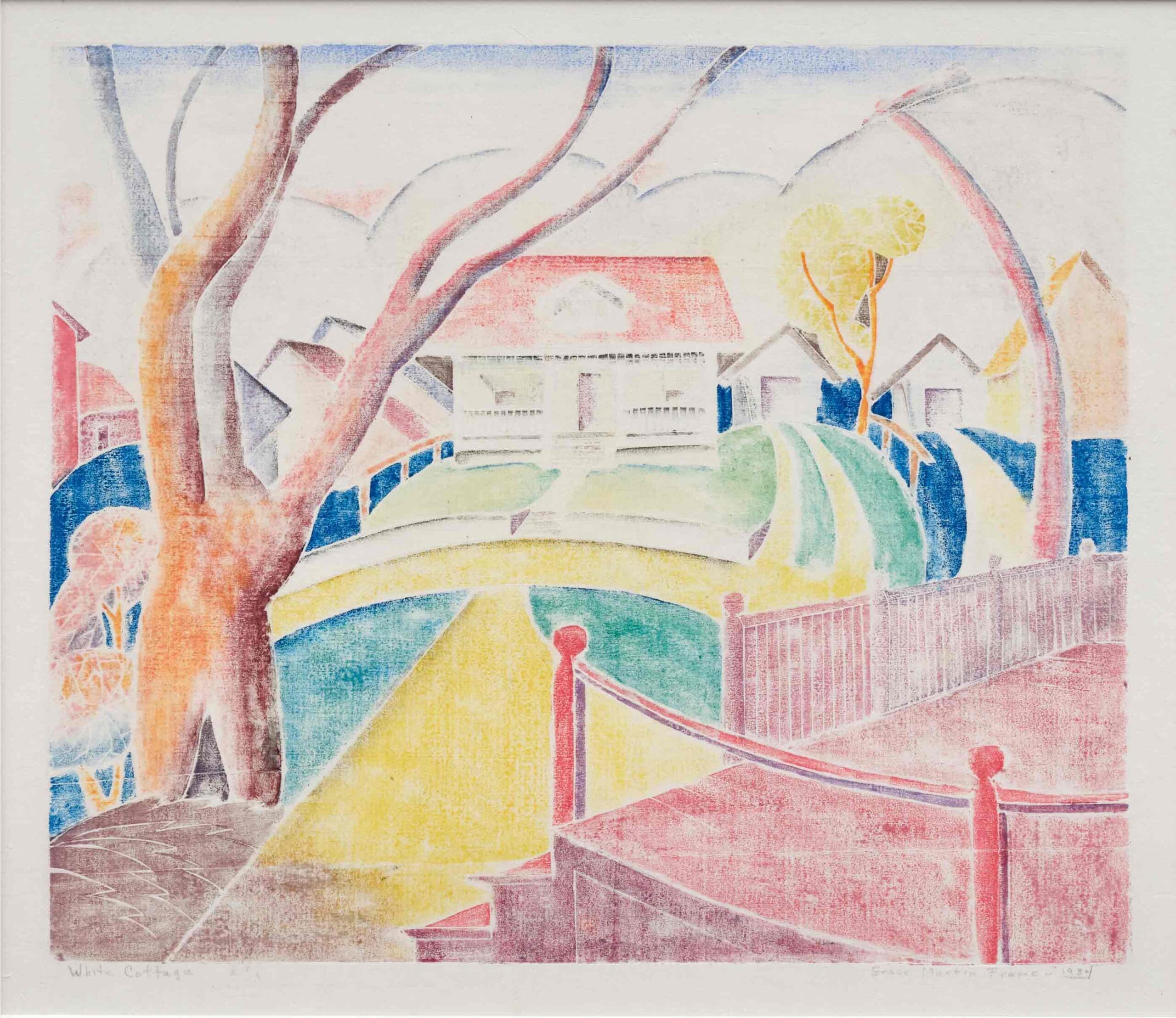 Grace Martin Taylor<br>White Cottage by Pre-War American Woodcuts