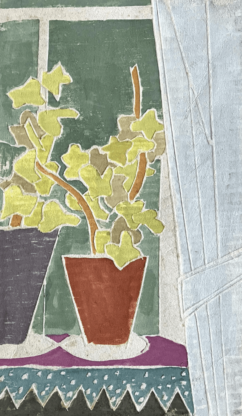 Karl Knaths<br>Geranium at Night Window by Pre-War American Woodcuts