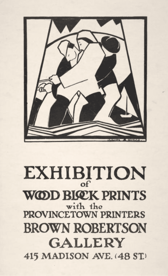 Juliette S. Nichols<br>Exhibition of Woodblock Prints with the Provincetown Printers at Brown Robertson Gallery by Pre-War American Woodcuts