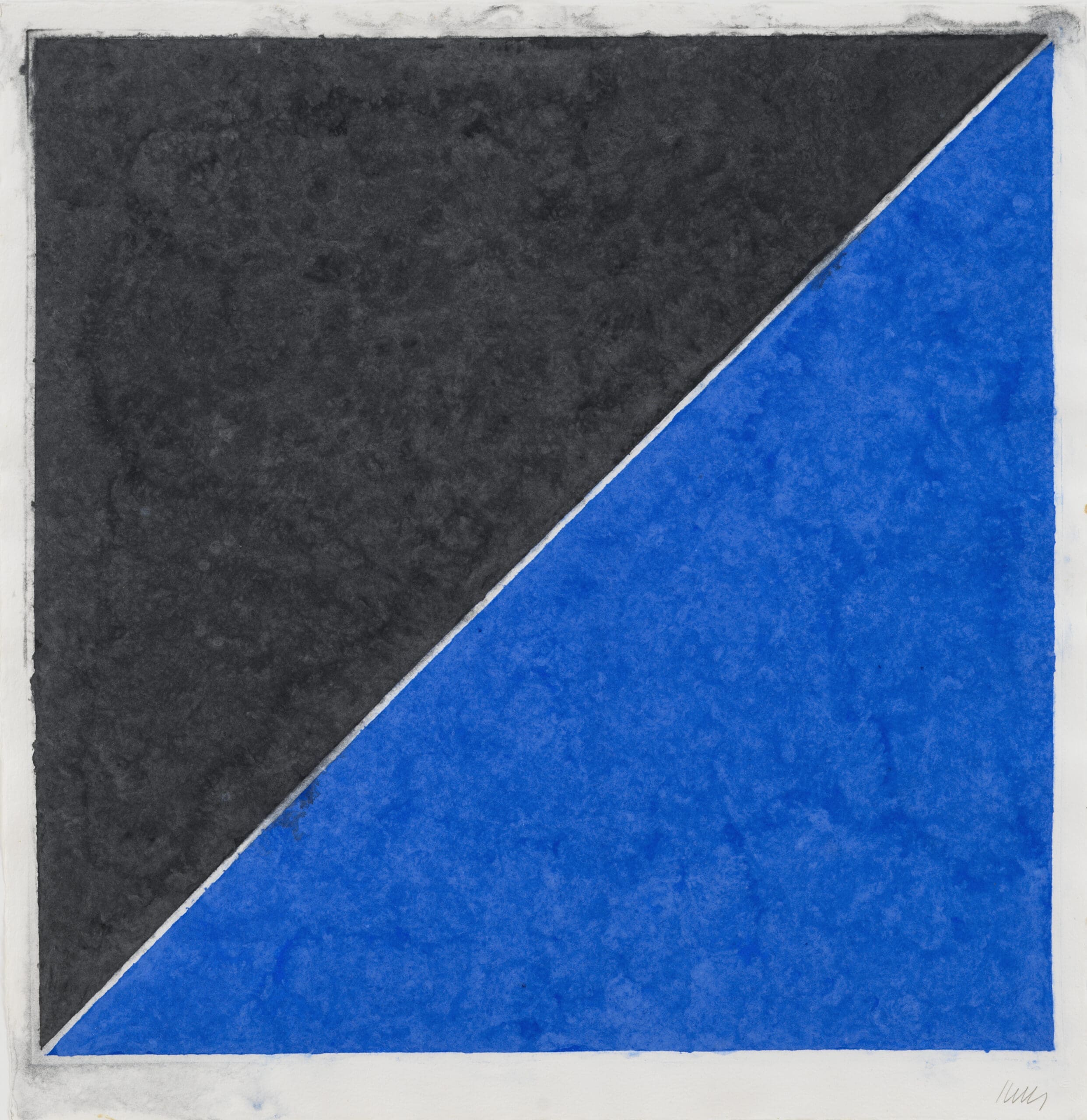 Colored Paper Image XV (Dark Gray and Blue) print - Ellsworth Kelly
