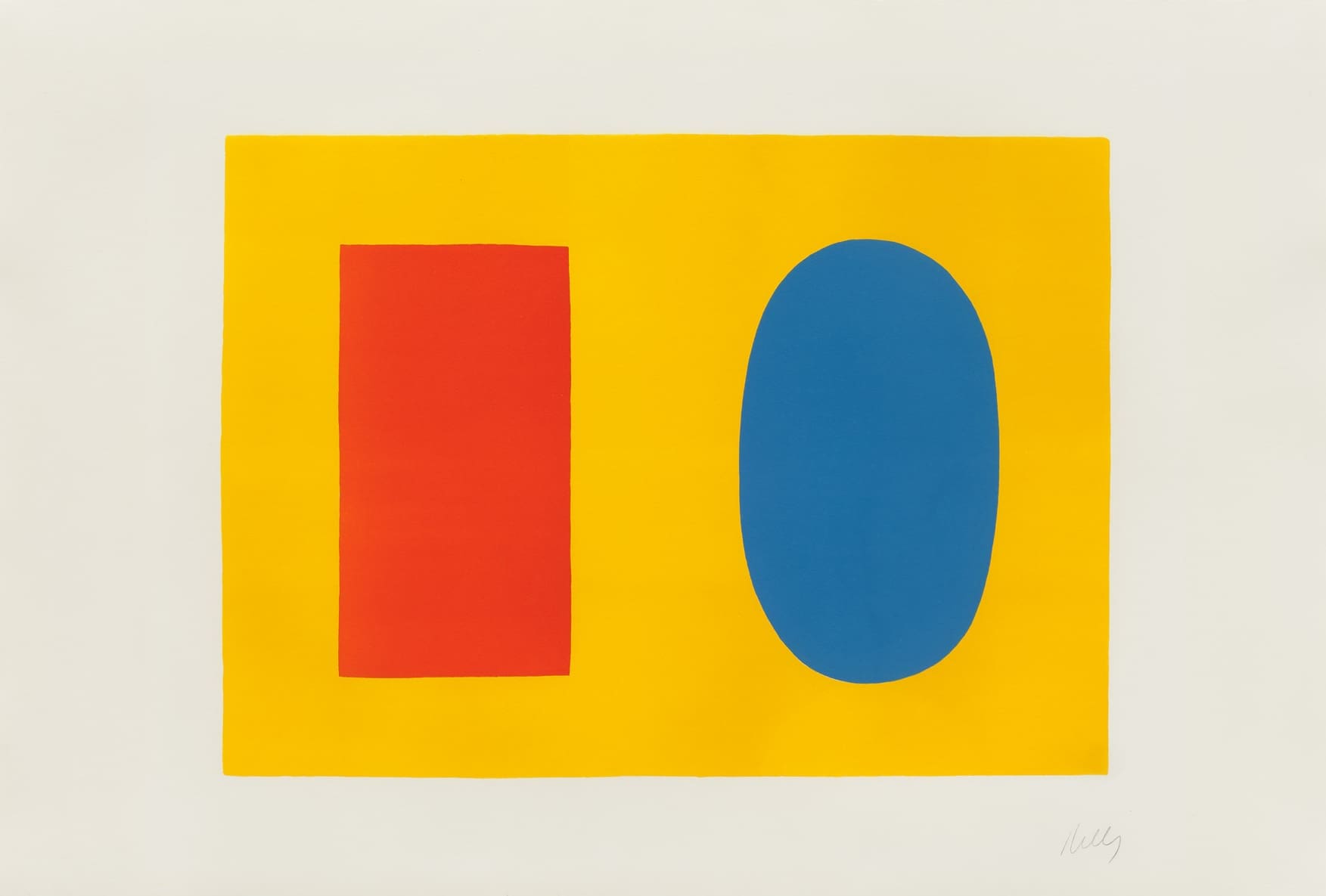 Orange and Blue over Yellow print - Ellsworth Kelly
