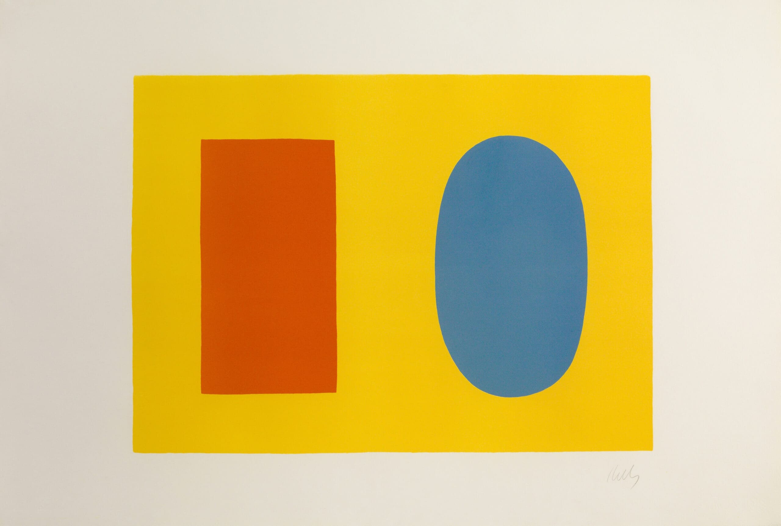 Orange and Blue over Yellow print - Ellsworth Kelly