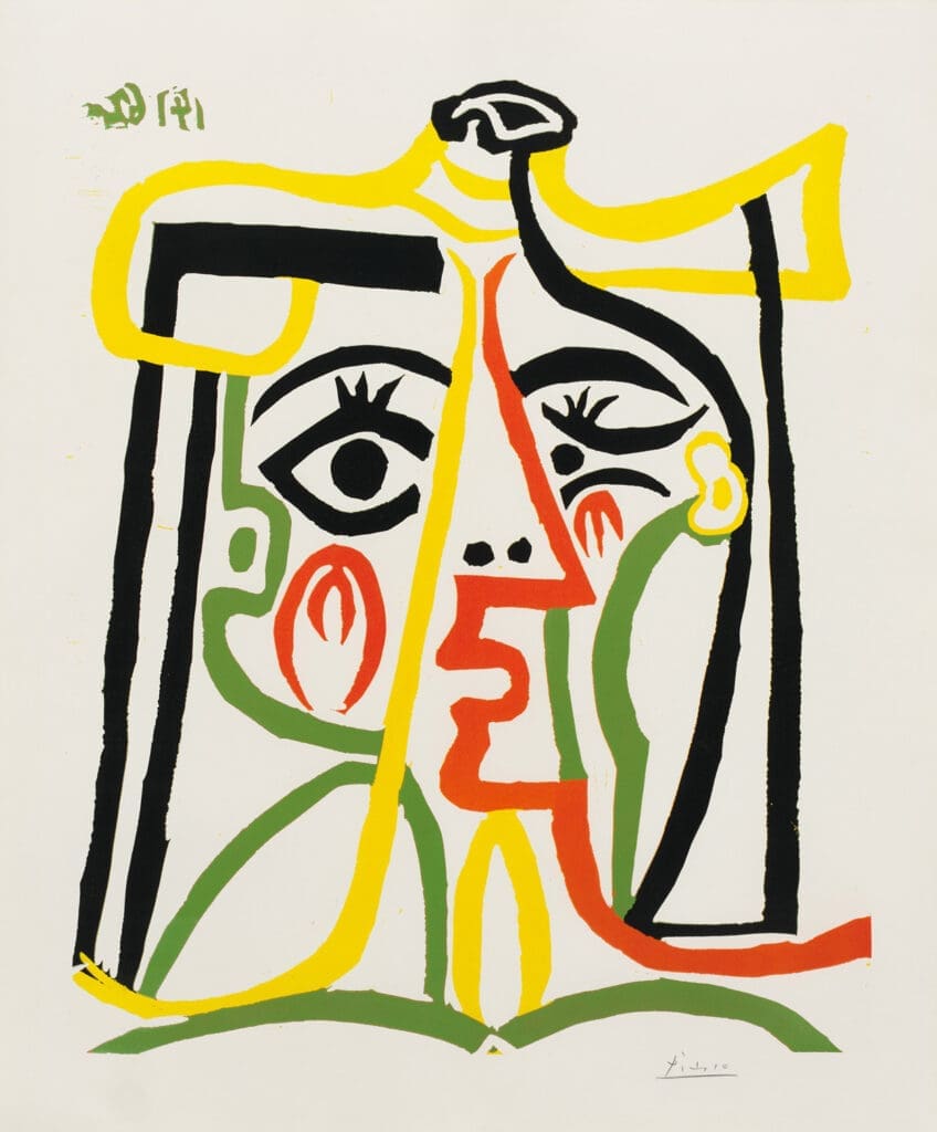 Pablo Picasso Portrait de Jacqueline au chapeau de paille print